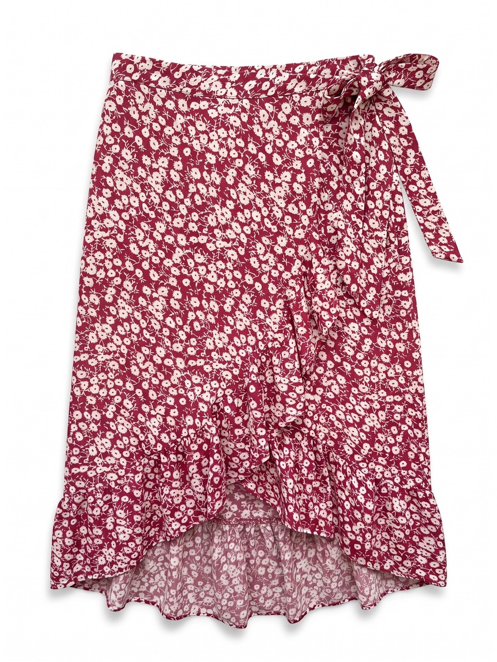 Rails Berry Floral Wrap High-Low Midi Skirt